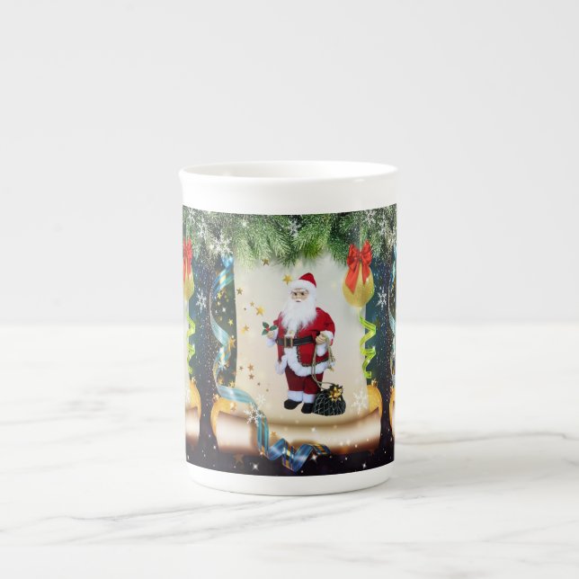 Porcelana Caneca de Natal, Papais noeis (Frente)