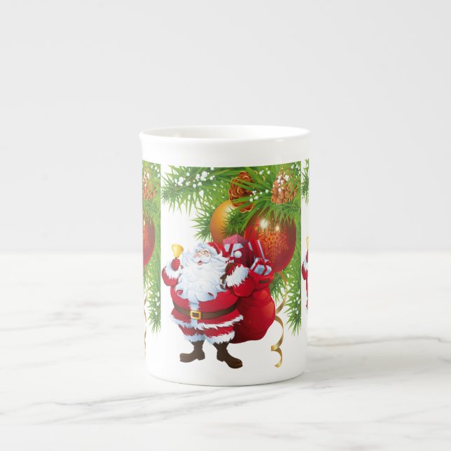 Porcelana Caneca de Natal, Papais noeis (Frente)