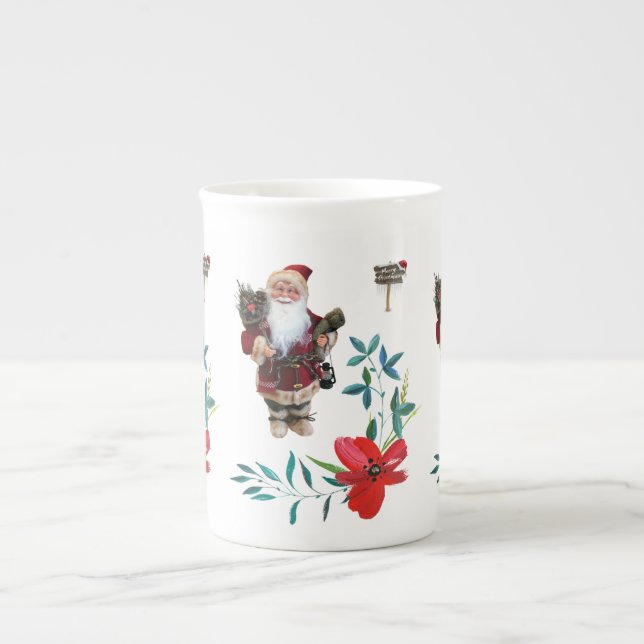 Porcelana Caneca de Natal, Papais noeis (Frente)