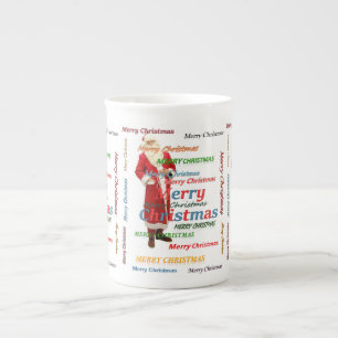 Porcelana Caneca de Natal, Papais noeis, Feliz Natal