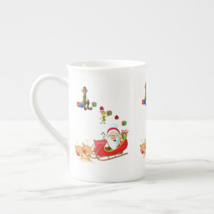 Porcelana Caneca de Natal, Papais noeis, Feliz Natal