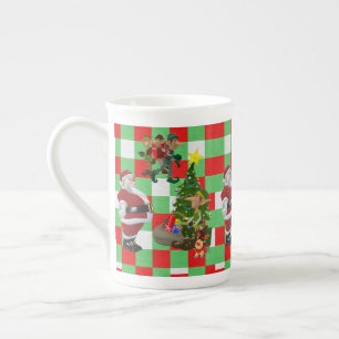 Porcelana Caneca de Natal, Papais noeis, Feliz Natal