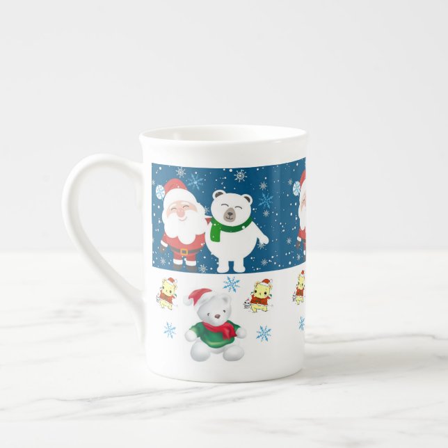 Porcelana Caneca de Natal, Papais noeis, Feliz Urso de Natal (Esquerda)