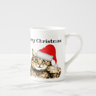 Porcelana Caneca de Natal Personalizada com Gato