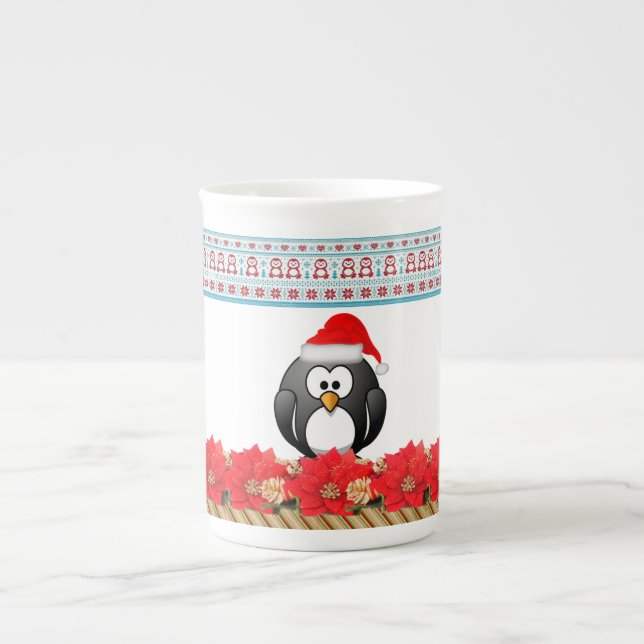 Porcelana Caneca de Natal, Pinguim (Frente)
