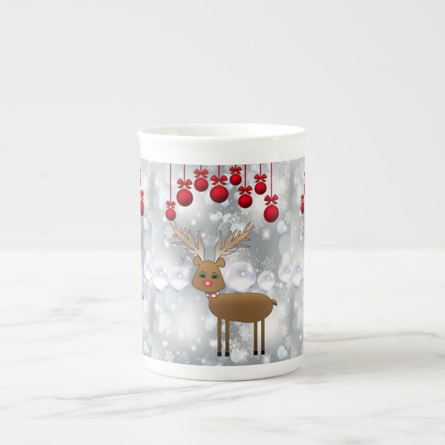 Porcelana Caneca de Natal, Reindeer (Frente)