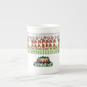 Porcelana Caneca de Natal, Reindeer, Feliz Natal
