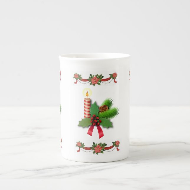 Porcelana Caneca de Natal, Vela de Natal (Frente)