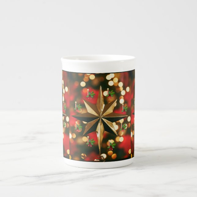 Porcelana Caneca de Natal, Vela de Natal, Feliz Natal (Frente)