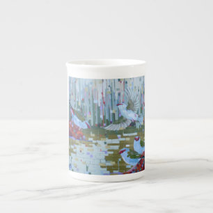Porcelana Caneca dos passarinhos de Firetail
