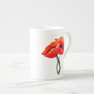 Porcelana Caneca elegante de China das papoilas