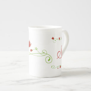 Porcelana Caneca elegante de China de osso do monograma
