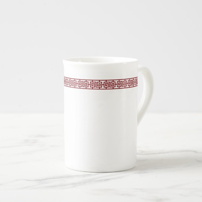 Porcelana Caneca Especial de Borda Geométrica Chinesa (Frente Esquerda)