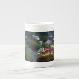 Porcelana Caneca Floresta de Cogumelos Mágicos - Cottagecore
