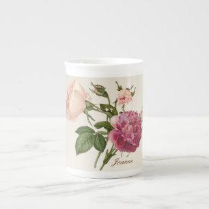 Porcelana Caneca personalizada floral de China de osso do