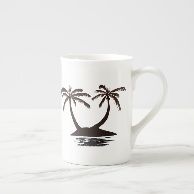 Porcelana Caneca - Silhueta de Ilha Tropical (Direita)