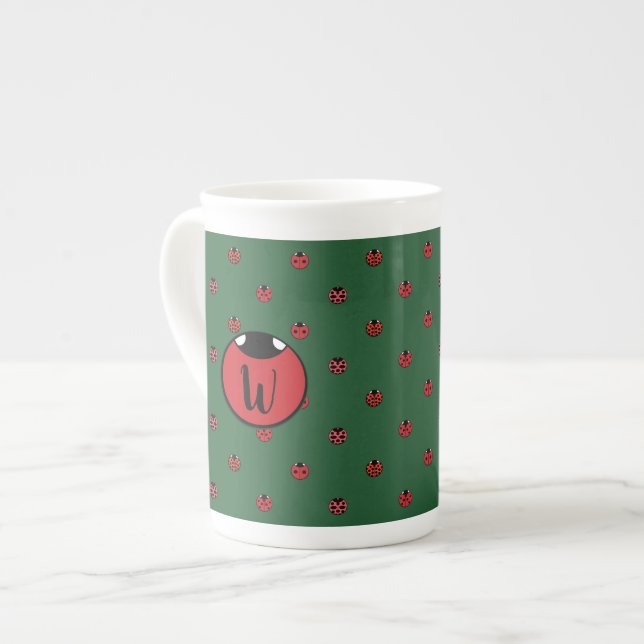 Porcelana Caneca Temática Bolinhas de Joaninha (Frente Esquerda)
