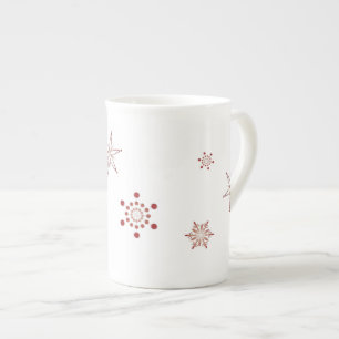 Porcelana Caneca vermelha do café dos flocos de neve
