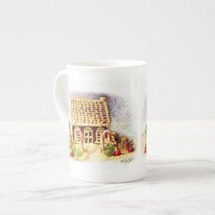 Porcelana Felizes Festas Casa de Biscoito de Natal Caneca da