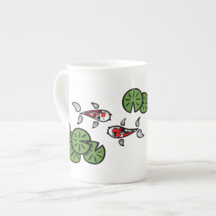 Porcelana Fuku e Heiwa a caneca da especialidade de Koi