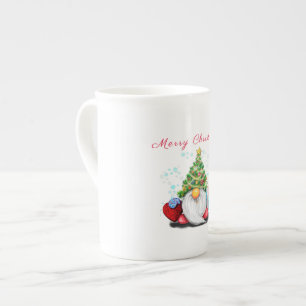 Porcelana Gnomo com presentes de presentes na caneca de Nata