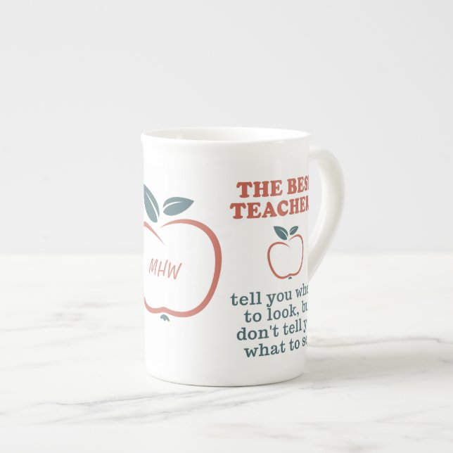 Porcelana MELHORES PROFESSORES - caneca de monograma persona (Frente Esquerda)
