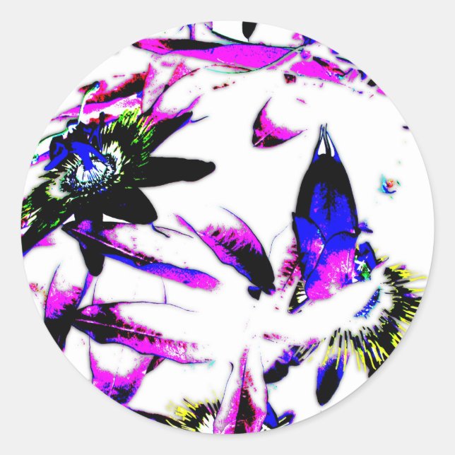 Porcelana Passiflora Flor - Adesivos (Frente)