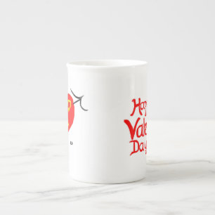 Porcelana Seja caneca do coração de China de osso dos