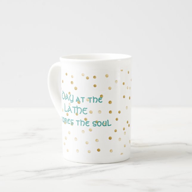 Porcelana Um dia na caneca de China do torno (Frente Esquerda)