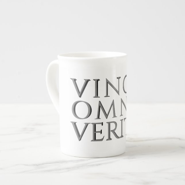 Porcelana VINCIT OMNIA VERITAS - Caneca chinesa de osso clar (Frente Esquerda)