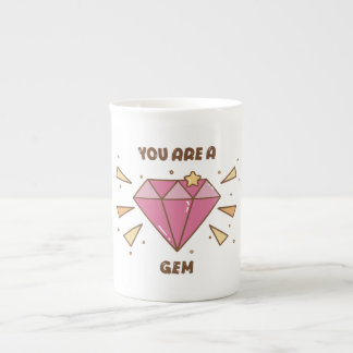 Porcelana Você É uma Joia Caneca Motivacional Rosa de Gema F