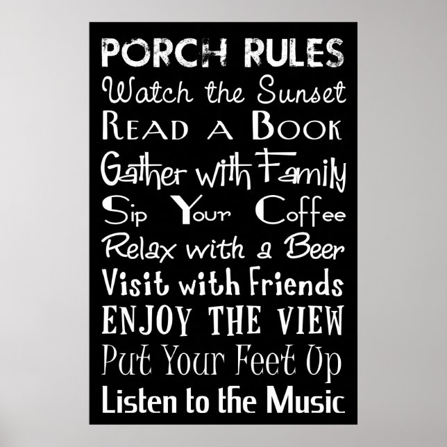 Porch Rules Poster (Frente)