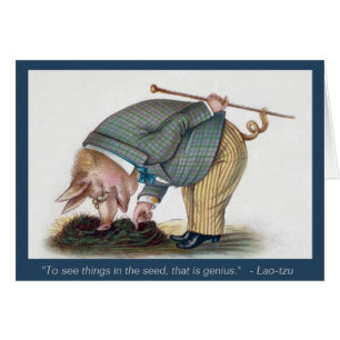 Porco antropomórfico bonito - cartão da arte do