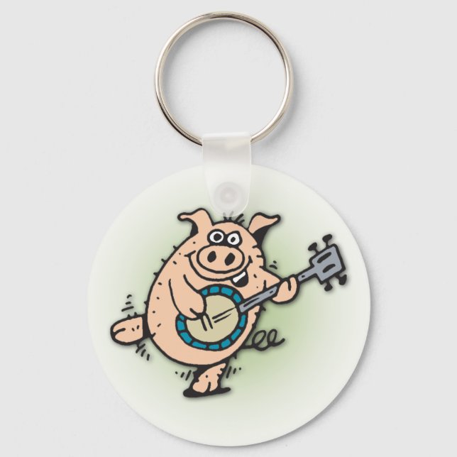 Porco de 5 minutos tocando chaveiro banjo (Frente)