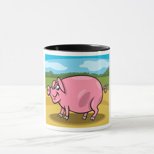 Porco De Cartoon Numa Caneca De Fazenda (Criador carregado)