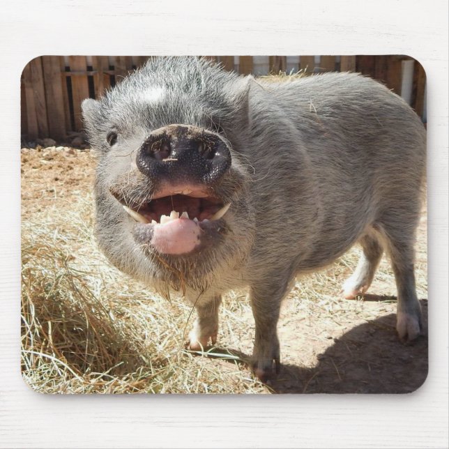 Porco de sorriso Mousepad (Frente)