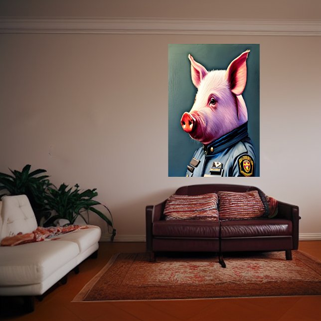 Porco de uniforme policial | AI Art Poster (Criador carregado)