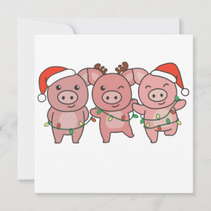 Porco Natal Animais De Natal Porcos Fofos Convite