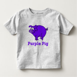 Porco Roxo em Roupa, Canecas, Camisas de Bebê