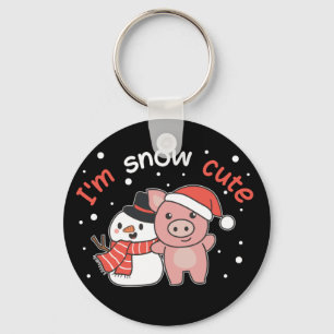 Porco, sou Chaveiro de Neve Cute Snowman Snowman