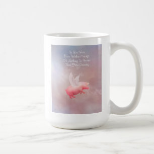 Porco Voador Torna Suas Asas Uma Caneca De Café D