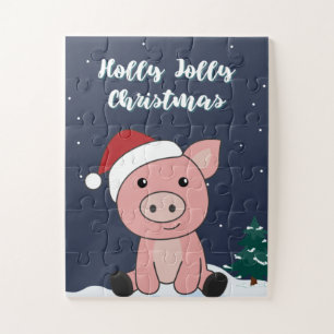 Porcos Feliz Animais de Natal Porcos Quebra-cabeça