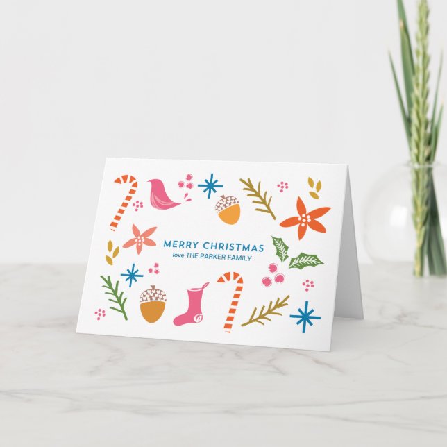 Porcos Festivos Cartão de Saudação de Natal Feliz (Frente)