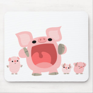 Porcos Shouting Mousepad dos desenhos animados:)