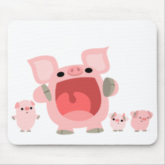 Porcos Shouting Mousepad dos desenhos animados:)