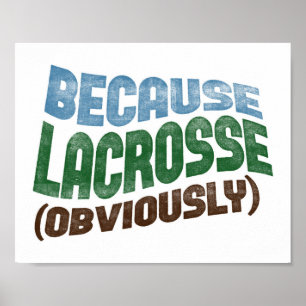 Porque a Arte do Jogador Lacrosse Poster Funny Lac