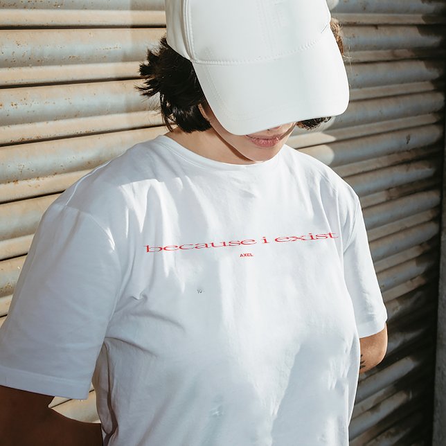 "Porque eu existo" T-shirt (Criador carregado)