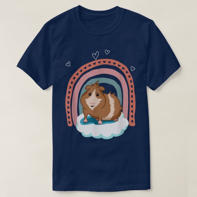 Porquinho-da-índia com T-Shirt com presente arco-í (Frente do Design)