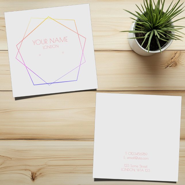 Porta-brinco colorido geométrico (White and colourful stud earring display card with geometric frame)