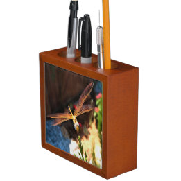 Porta-caneta Dragonfly Com Asas Iluminadas Por Sol